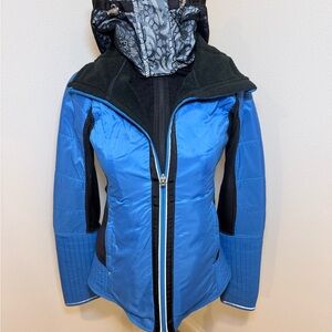 lululemon athletica Blue and Black Insulated Ski Jacket with Hood